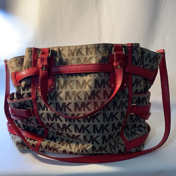 Michael Kors Red and Brown Women's Bag - Picture 3 of 14